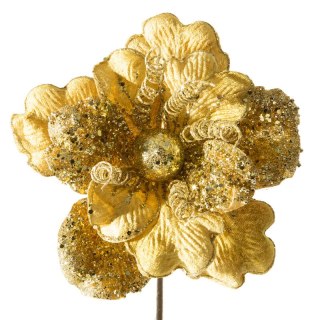 KWIAT ŚWIĄTECZNY DEKORACYJNY MAURA O 19 CM ZŁOTY