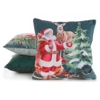 POSZEWKA ŚWIATECZNA 128 45 X 45 CM CIEMNOZIELONY