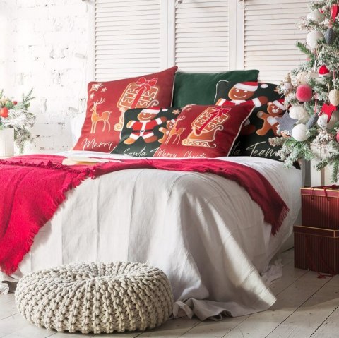 POSZEWKA ŚWIATECZNA GINGER03 60 X 60 CM ZIELONY