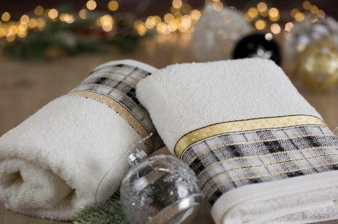 RĘCZNIK ŚWIATECZNY ANGEL02B 70 X 140 CM BIAŁY