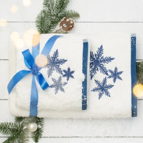 RĘCZNIK ŚWIATECZNY CAROL01 50 X 90 CM BIAŁY