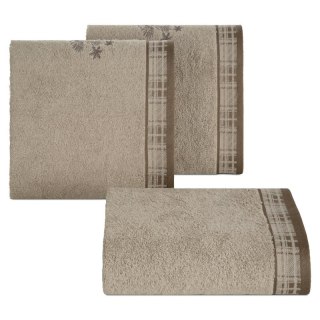 RĘCZNIK ŚWIATECZNY HOLLY02 70 X 140 CM JASNOBEŻOWY