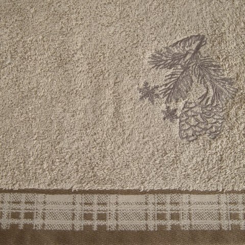 RĘCZNIK ŚWIATECZNY HOLLY02 70 X 140 CM JASNOBEŻOWY