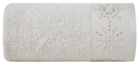 RĘCZNIK ŚWIATECZNY JOY3 70 X 140 CM JASNOSREBRNY