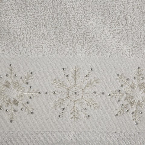 RĘCZNIK ŚWIATECZNY JOY3 70 X 140 CM JASNOSREBRNY