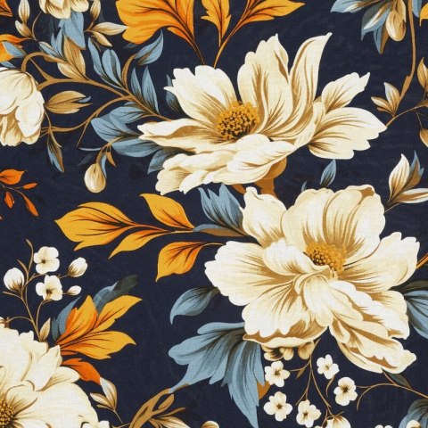 KOMPLET POŚCIELI BAWEŁNIANEJ FIORA 220 X 200 CM GRANATOWY