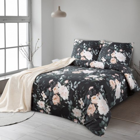 KOMPLET POŚCIELI BAWEŁNIANEJ ROSITA1 220 X 200 CM CZARNY