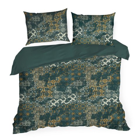 KOMPLET POŚCIELI SATYNOWEJ SPRING 69 220 X 200 CM CIEMNOZIELONY