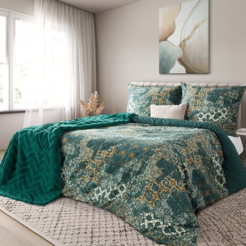 KOMPLET POŚCIELI SATYNOWEJ SPRING 69 220 X 200 CM CIEMNOZIELONY