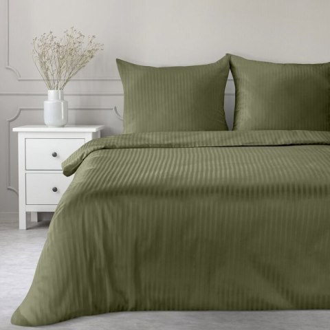 KOMPLET POŚCIELI SATYNOWEJ VERA 140 X 200 CM OLIWKOWY