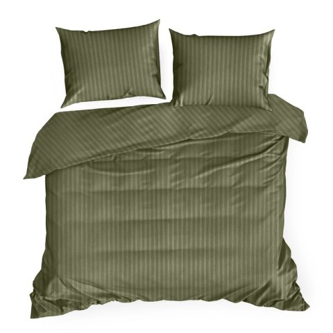 KOMPLET POŚCIELI SATYNOWEJ VERA 140 X 200 CM OLIWKOWY