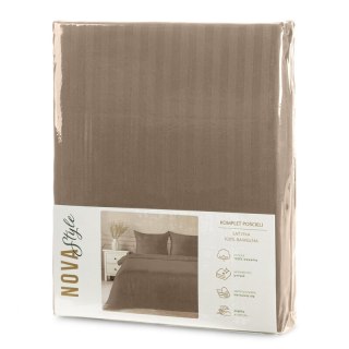 KOMPLET POŚCIELI SATYNOWEJ VERA 160 X 200 CM BRĄZOWY