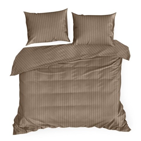 KOMPLET POŚCIELI SATYNOWEJ VERA 160 X 200 CM BRĄZOWY