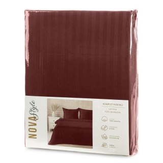 KOMPLET POŚCIELI SATYNOWEJ VERA 160 X 200 CM BURGUNDOWY