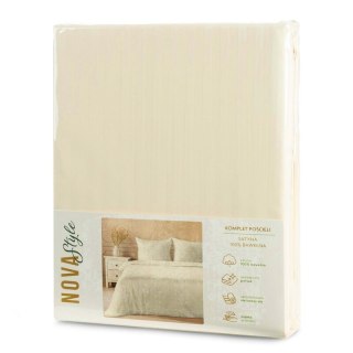 KOMPLET POŚCIELI SATYNOWEJ VERA 160 X 200 CM KREMOWY