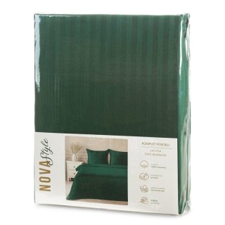 KOMPLET POŚCIELI SATYNOWEJ VERA 220 X 200 CM CIEMNOZIELONY