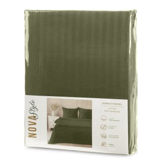 KOMPLET POŚCIELI SATYNOWEJ VERA 220 X 200 CM OLIWKOWY