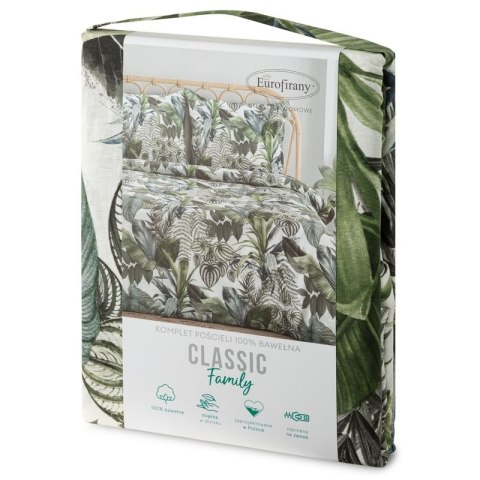 KOMPLET POŚCIELI BAWEŁNIANEJ DAVOS 140 X 200 CM ZIELONY