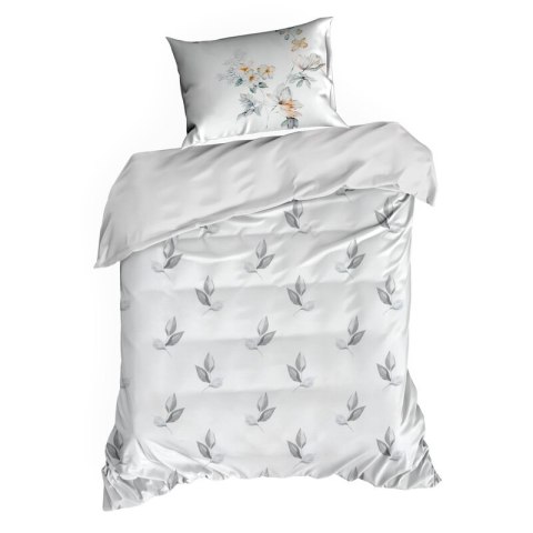 Pościel 220x200 cm bawełniana kolor biały, pomarańczowy z motywem roślinnym AMELIA Eurofirany Premium