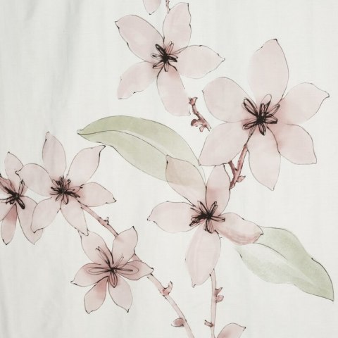 Pościel 220x200 cm bawełniana kolor biały, pudrowy z motywem roślinnym BIANCA Eurofirany Premium