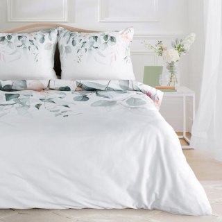 Pościel 160x200 cm bawełniana kolor biały, zielony z motywem kwiatowym JULIET Eurofirany Premium