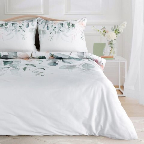 Pościel 220x200 cm bawełniana kolor biały, zielony z motywem kwiatowym JULIET Eurofirany Premium