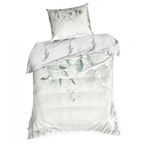 Pościel 220x200 cm bawełniana kolor biały, zielony z motywem kwiatowym JULIET Eurofirany Premium