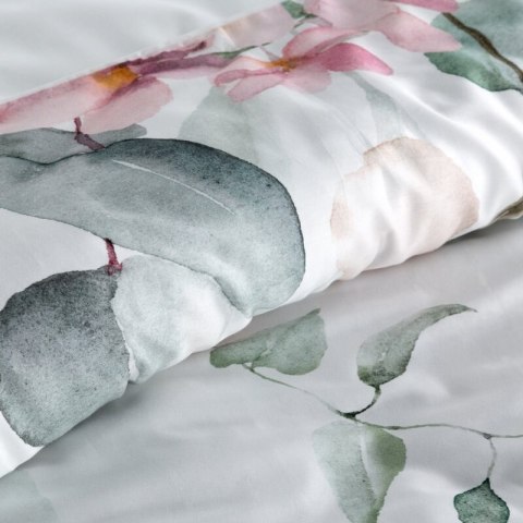 Pościel 220x200 cm bawełniana kolor biały, zielony z motywem kwiatowym JULIET Eurofirany Premium