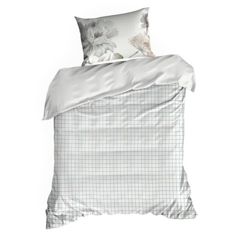 Pościel 160x200 cm bawełniana kolor biały, pudrowy z motywem kwiatowym ROSALIA Eurofirany Premium