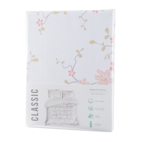 KOMPLET POŚCIELI BAWEŁNIANEJ SONIA 37 220 X 200 CM BIAŁY