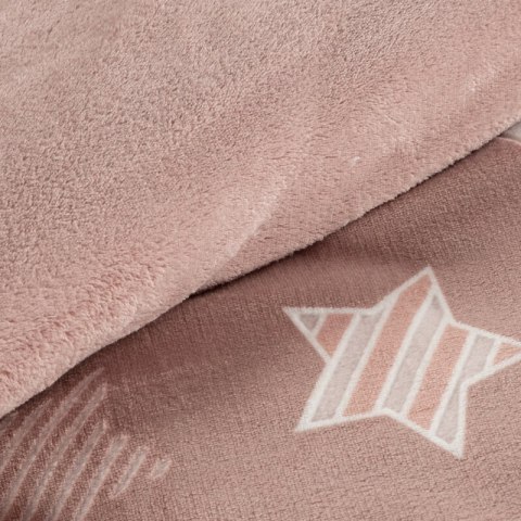 KOMPLET POŚCIELI FLANO 4 220 X 200 CM PUDROWY RÓŻ