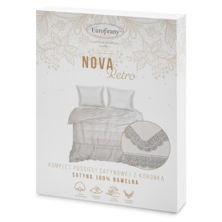KOMPLET POŚCIELI RETRO 6 160 X 200 CM JASNOSZARY