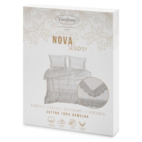 KOMPLET POŚCIELI RETRO 6 160 X 200 CM JASNOSZARY