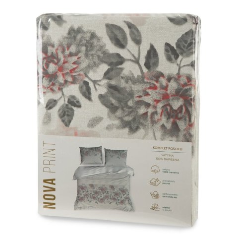 KOMPLET POŚCIELI SATYNOWEJ NIKA 43 220 X 200 CM JASNOSZARY
