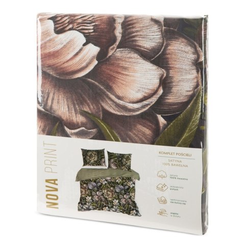 KOMPLET POŚCIELI SATYNOWEJ NIKA 45 220 X 200 CM OLIWKOWY