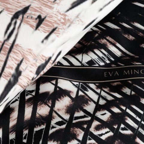 Pościel 160x200 cm z makosatyny bawełnianej kolor jasnobrązowy, czarny z motywem zwierzęcym EVA 21 Eva Minge