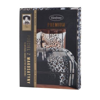 Pościel 160x200 cm z makosatyny bawełnianej kolor czarny, jasnobrązowy z motywem zwierzęcym EVA 22 Eva Minge