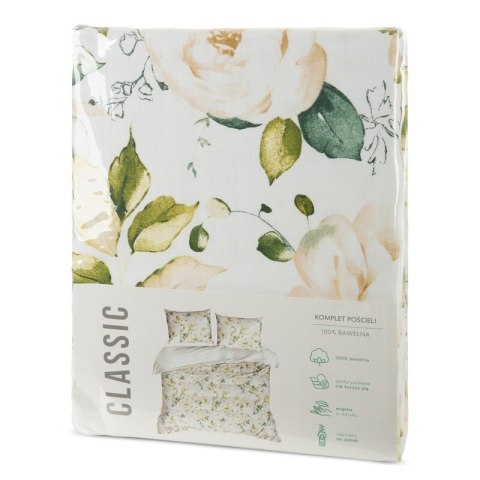 KOMPLET POŚCIELI BAWEŁNIANEJ SONIA 35 220 X 200 CM BIAŁY