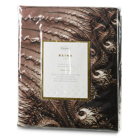 KOMPLET POŚCIELI SATYNOWEJ REINA 18 160 X 200 CM BRĄZOWY