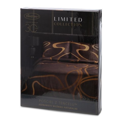 Pościel 160x200 cm z bawełny tencel kolor brązowy, miodowy z fantazyjnym wzorem ALISMA 1 Limited Collection