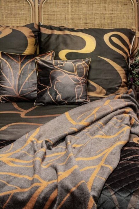 Pościel 160x200 cm z bawełny tencel kolor brązowy, miodowy z fantazyjnym wzorem ALISMA 1 Limited Collection