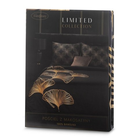 Pościel 160x200 cm z makosatyny bawełnianej kolor czarny, złoty z fantazyjnym wzorem VICTORIA 10 Limited Collection