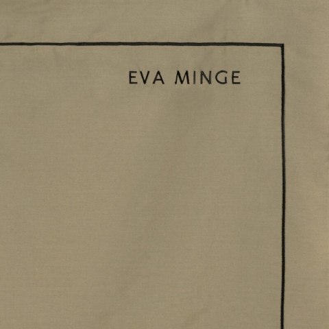 Pościel 220x200 cm z makosatyny bawełnianej kolor beżowy, czarny z logo Eva Minge EVA 10