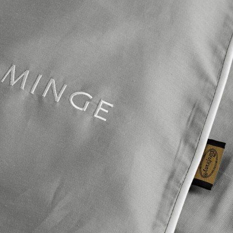 Pościel 220x200 cm z makosatyny bawełnianej kolor szary, biały z ozdobną lamówką EVA 8 Eva Minge