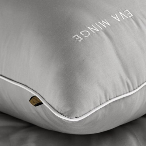 Pościel 220x200 cm z makosatyny bawełnianej kolor szary, biały z ozdobną lamówką EVA 8 Eva Minge