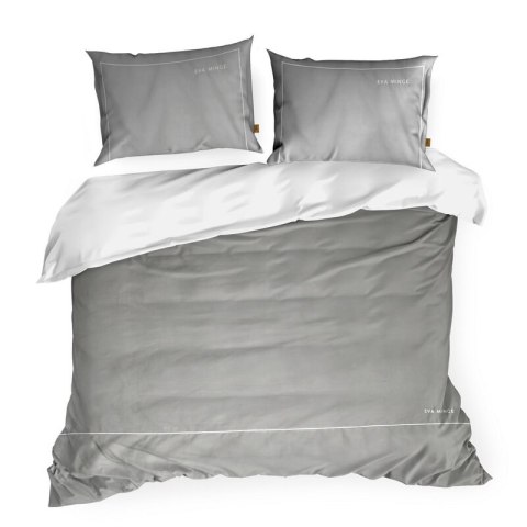 Pościel 220x200 cm z makosatyny bawełnianej kolor szary, biały z logo Eva Minge EVA 10