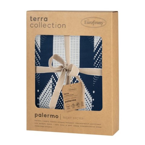 Pościel 160x200 cm bawełniana kolor biały, granatowy z nowoczesnym wzorem PALERMO 4 Terra Collection