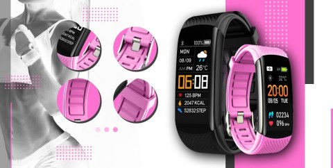 Smartband GIEWONT Fit&GO Duo GW200-4 - Black + Pasek Think Pink Smartband GIEWONT Fit&GO Duo GW200-4 - Black + Pasek Think Pink