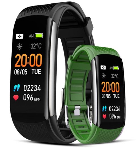 Smartband GIEWONT Fit&GO Duo GW200-5 - Black + Pasek Go Green Smartband GIEWONT Fit&GO Duo GW200-5 - Black + Pasek Go Green
