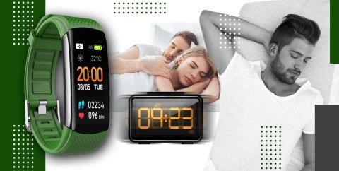 Smartband GIEWONT Fit&GO Duo GW200-5 - Black + Pasek Go Green Smartband GIEWONT Fit&GO Duo GW200-5 - Black + Pasek Go Green